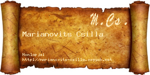 Marianovits Csilla névjegykártya